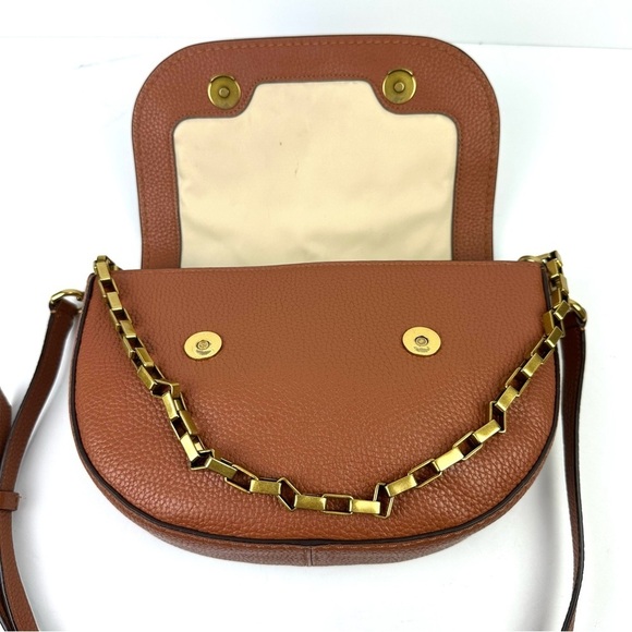 J Crew Bristol Crossbody Bag Camel Brush Gold Chain Handbag Personalized - Picture 9 of 16